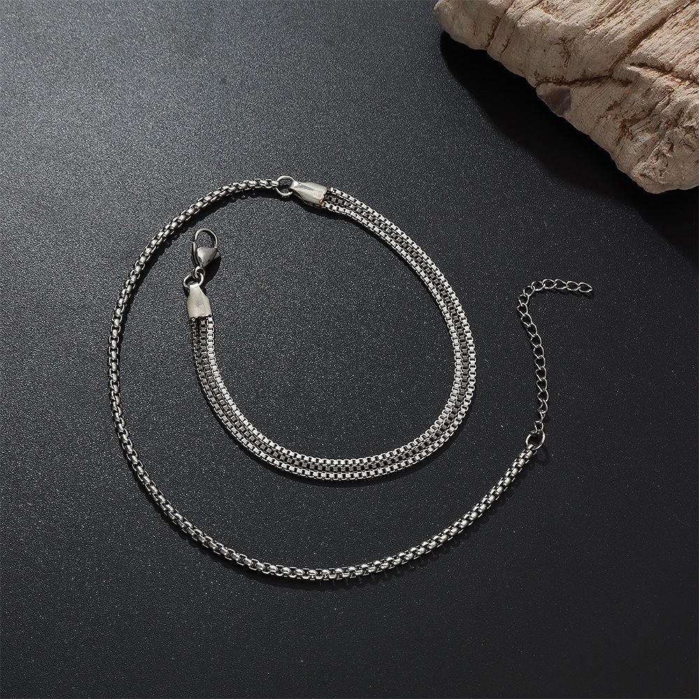 メンズアクセサリー 洗練の輝き 細身チェーンブレスレット