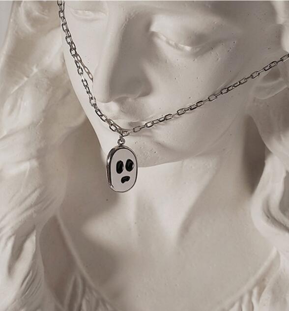 メンズアクセサリー 幽霊モチーフ チェーンネックレス メンズ