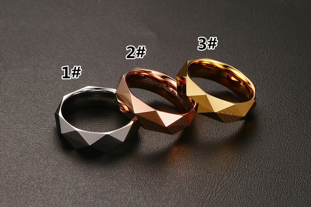 メンズアクセサリー タングステン多面カットリング メンズ指輪