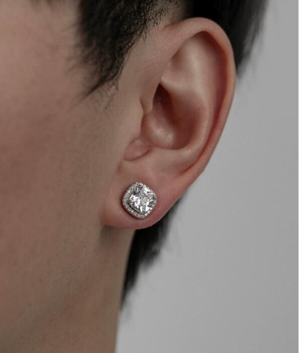 メンズアクセサリー メンズ ラウンド ジルコニア スタッドピアス