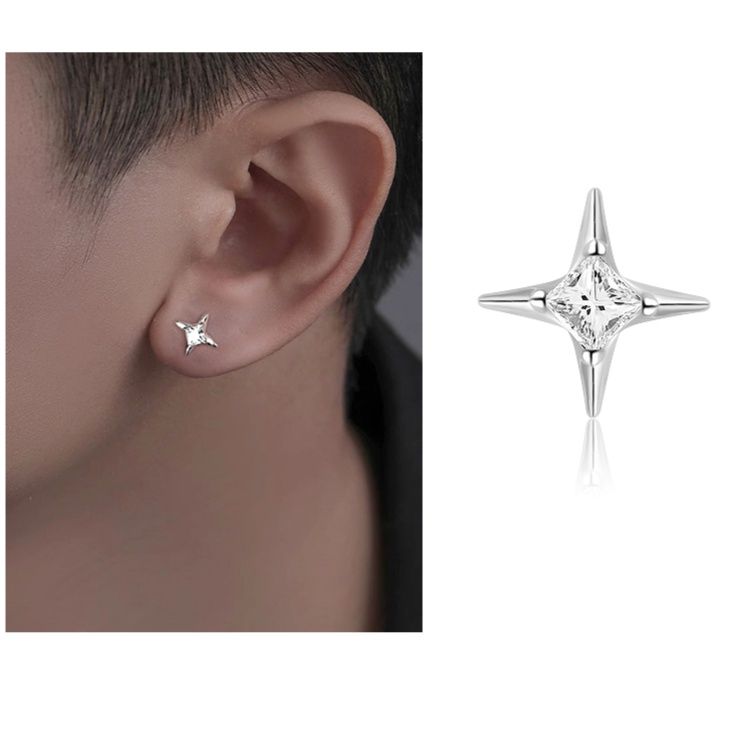 メンズアクセサリー 煌めく星形ピアス