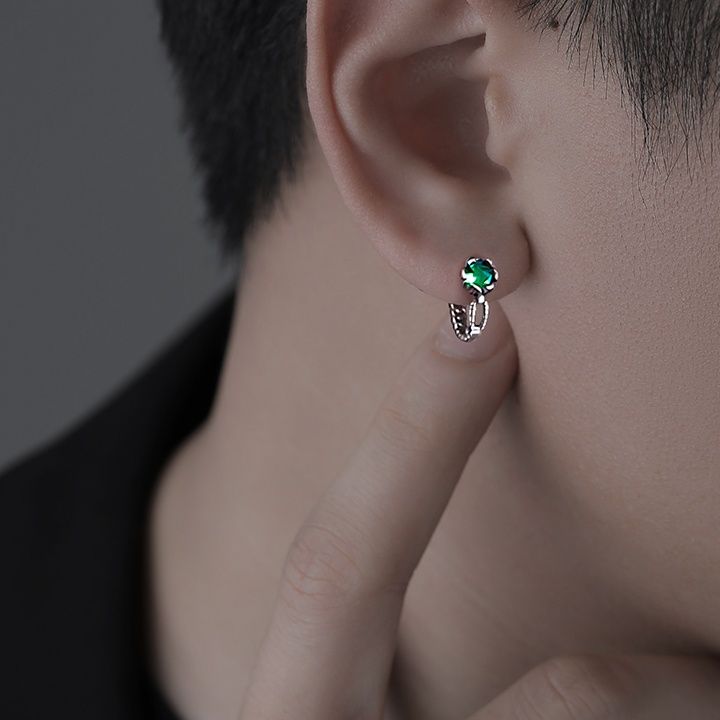 メンズアクセサリー 爪留め宝石フープピアス