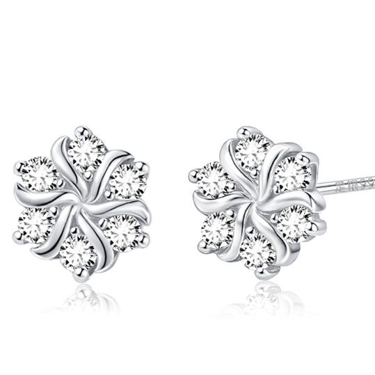 メンズアクセサリー 雪花輝き 花弁ピアス