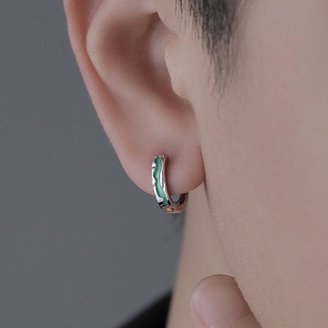 メンズアクセサリー 波紋輝石 フープピアス