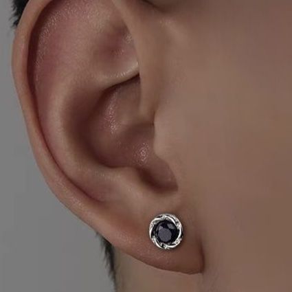 メンズアクセサリー 輝きの花冠 宝石ピアス