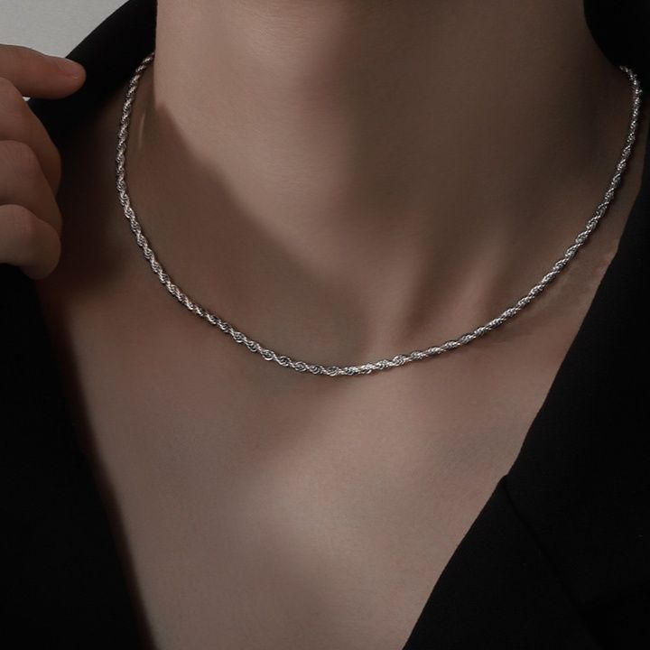 メンズアクセサリー 細身ロープチェーンネックレス首飾り華奢デザイン
