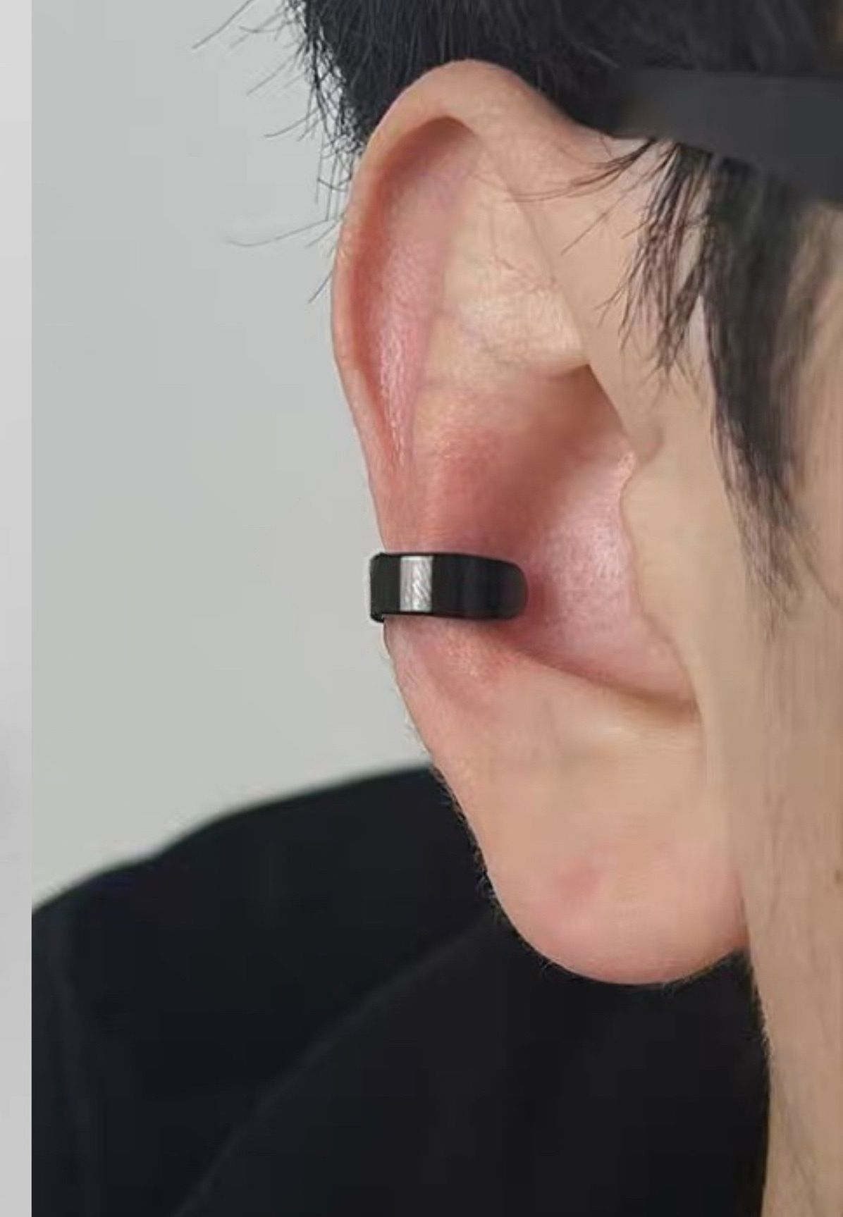 メンズアクセサリー シンプル鏡面仕上げ幅広イヤーカフ