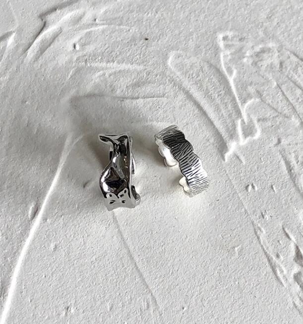 メンズアクセサリー 男性用シルバー調デザイン指輪セット