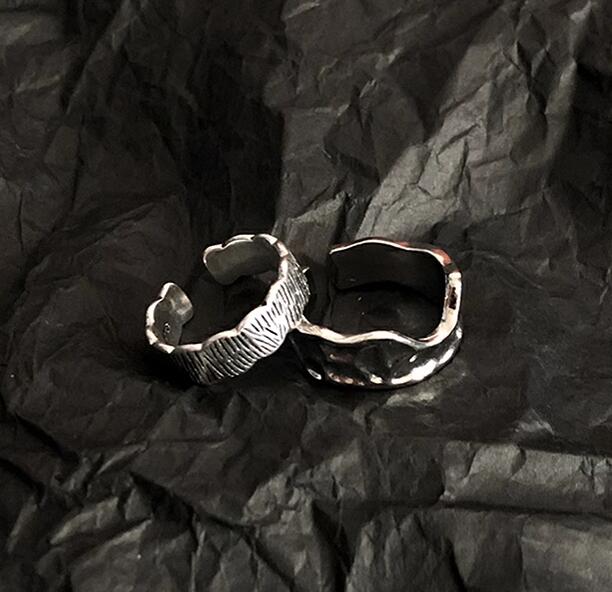 メンズアクセサリー 男性用シルバー調デザイン指輪セット