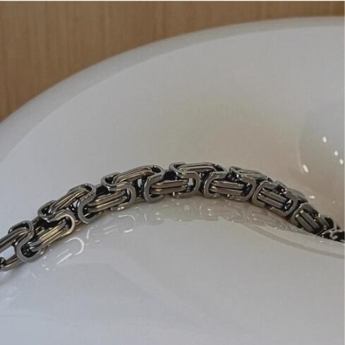 メンズアクセサリー 男性用シルバー調チェーンブレスレット