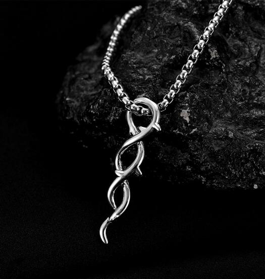 メンズアクセサリー いばら棘モチーフ メンズネックレス シルバー