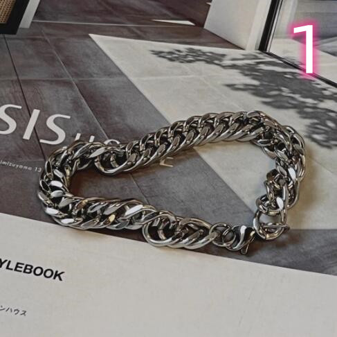 メンズアクセサリー 男性用シルバー調チェーンブレスレット