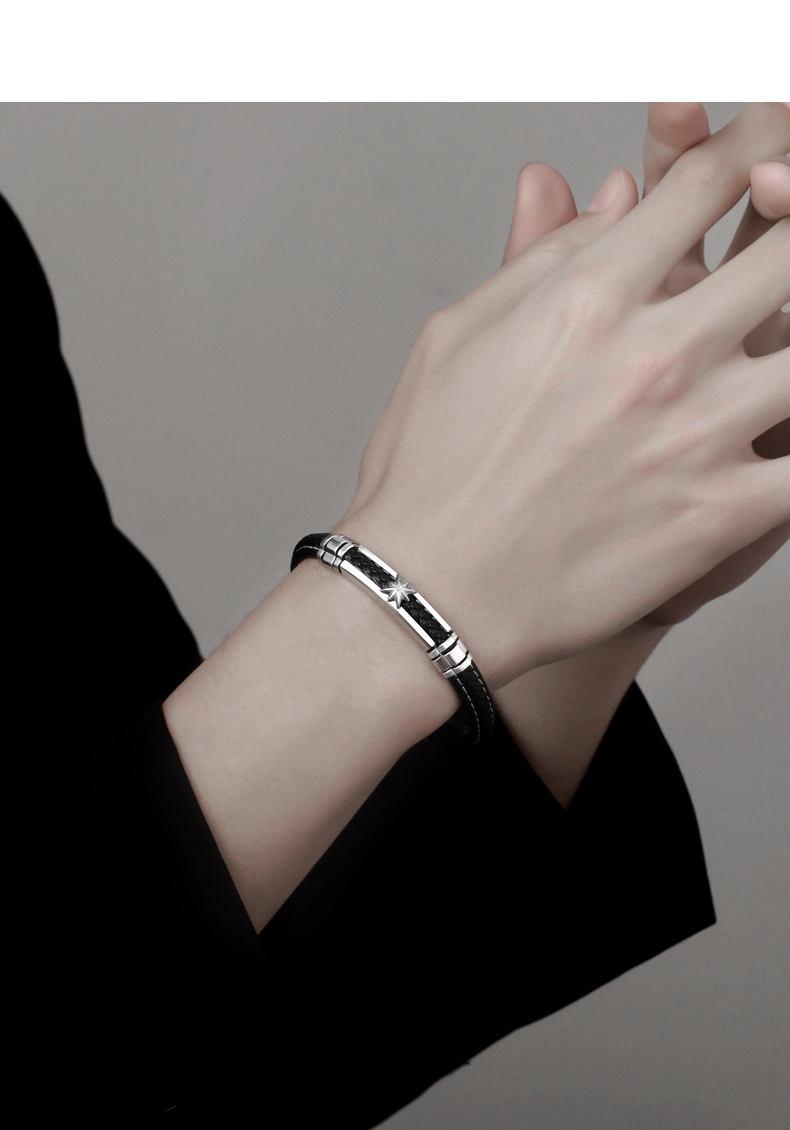 メンズアクセサリー 無限の絆 レザーブレスレット
