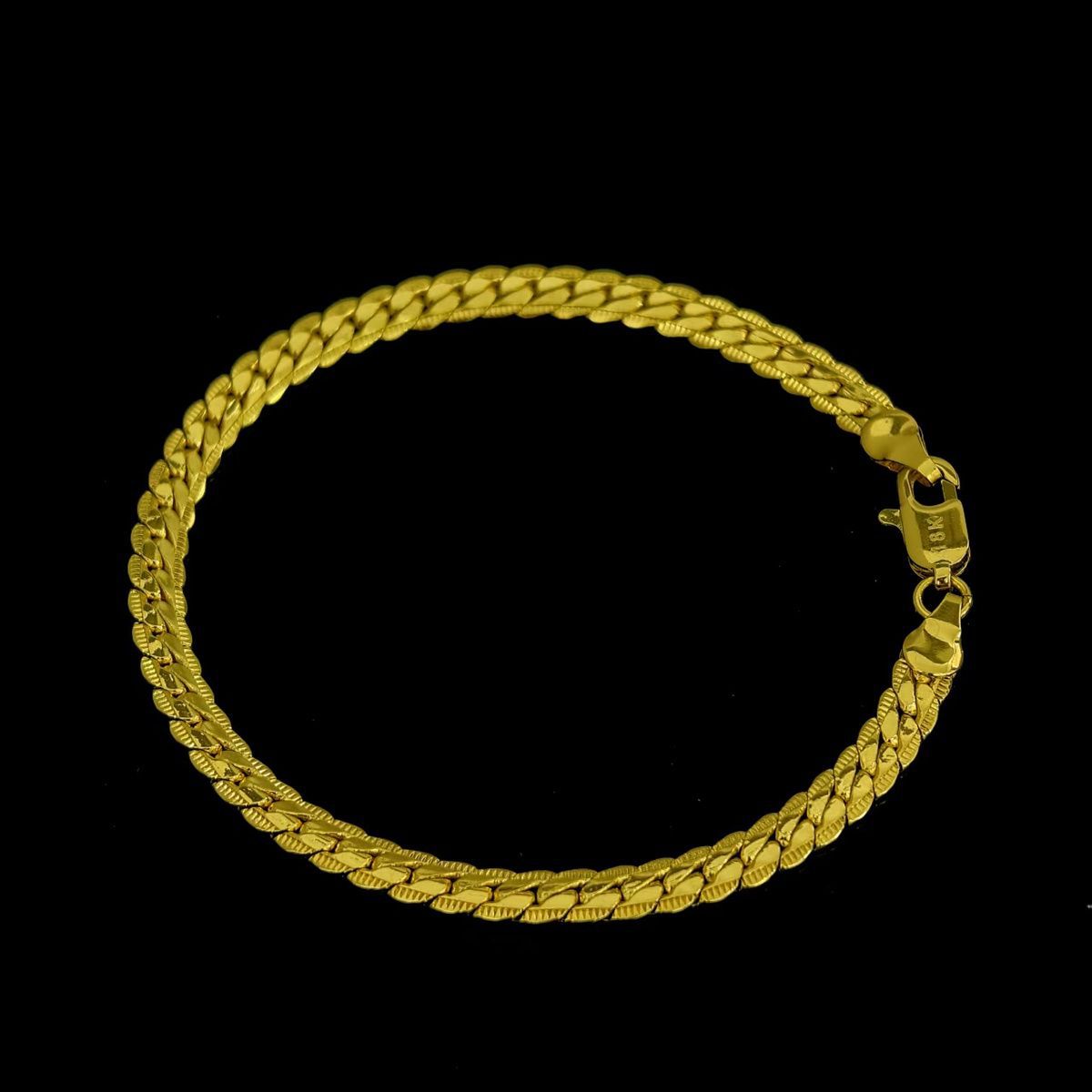 メンズアクセサリー 鎖編み細工の極上ブレスレット