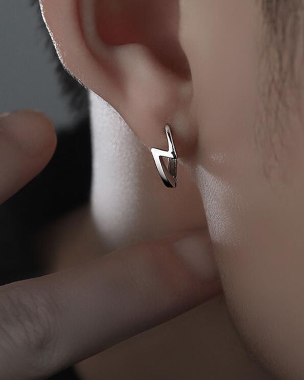 メンズアクセサリー 男性用シンプルフープピアス都市系スタイル