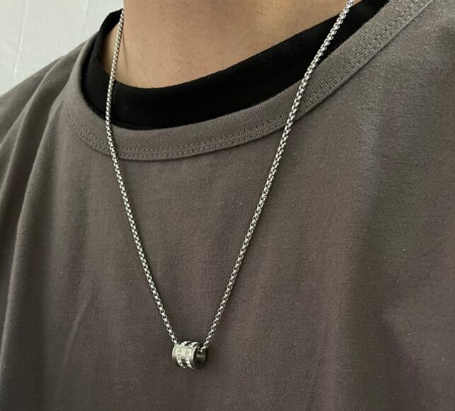 メンズアクセサリー メンズ ステンレス チェーン ネックレス リング トップ
