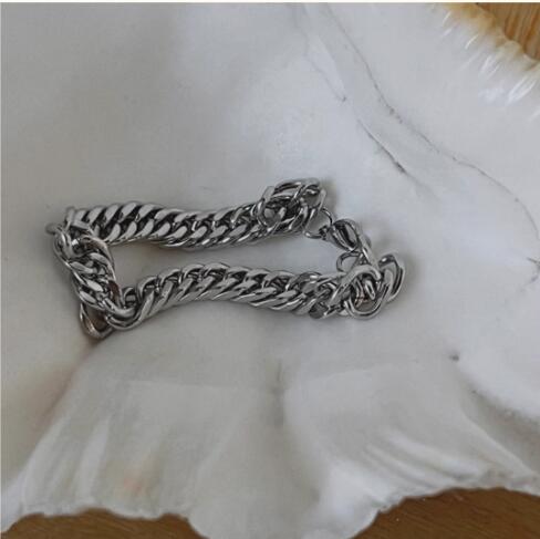 メンズアクセサリー 男性用シルバー調チェーンブレスレット