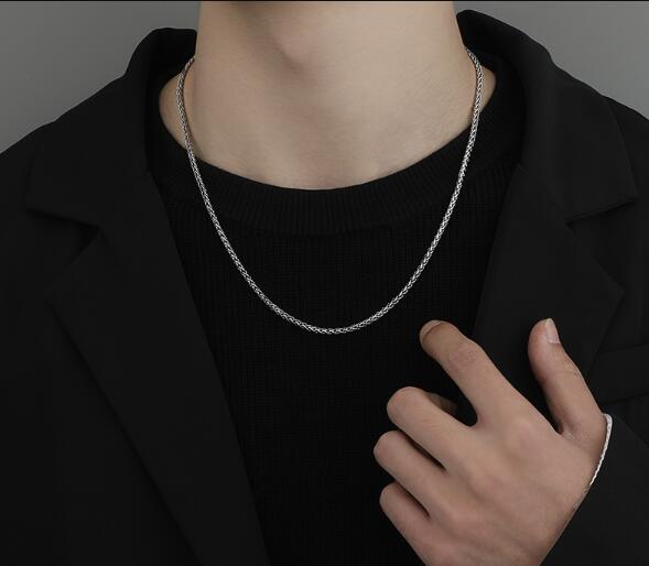 メンズアクセサリー メンズ シルバー チェーン ネックレス 細身