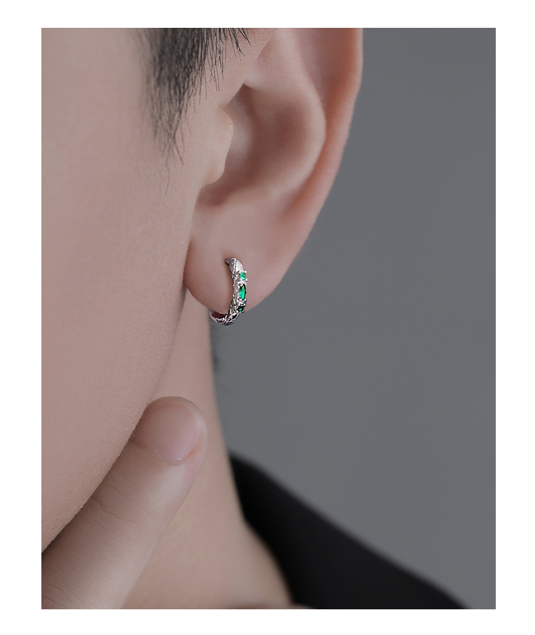 メンズアクセサリー 編み込み風フープピアス