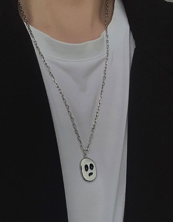 メンズアクセサリー 幽霊モチーフ チェーンネックレス メンズ