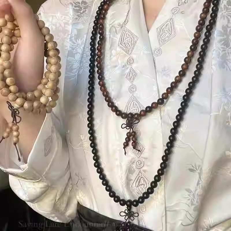 メンズアクセサリー 天然木珠 多連ブレスレット