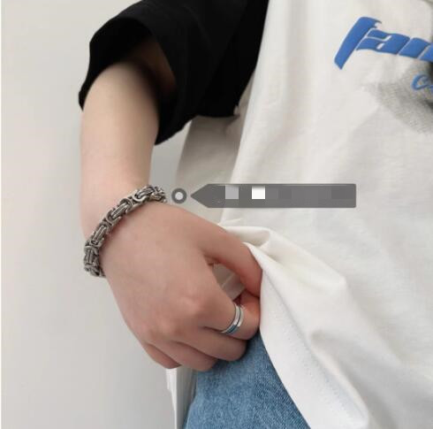 メンズアクセサリー 男性用シルバー調チェーンブレスレット