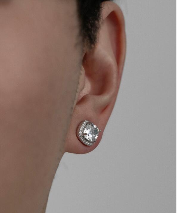 メンズアクセサリー メンズ ラウンド ジルコニア スタッドピアス