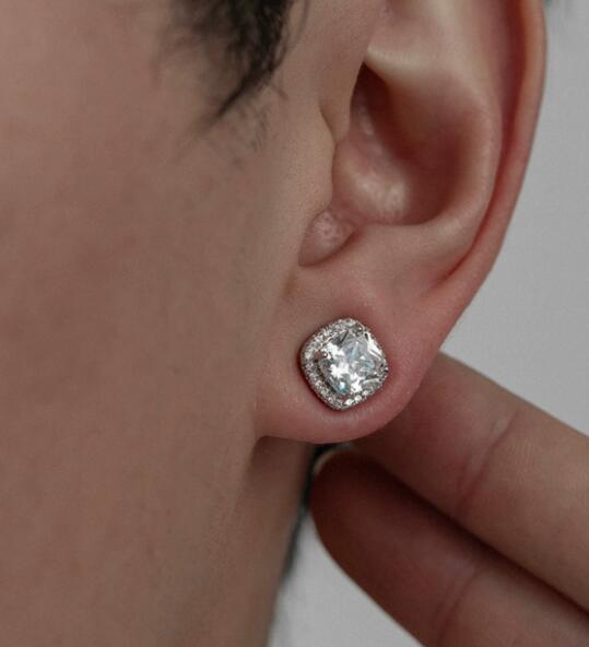 メンズアクセサリー メンズ ラウンド ジルコニア スタッドピアス