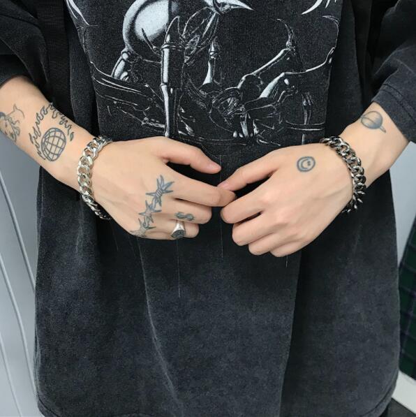 メンズアクセサリー 男性用チェーン型ブレスレット太目リンク