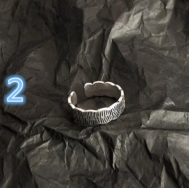 メンズアクセサリー 男性用シルバー調デザイン指輪セット