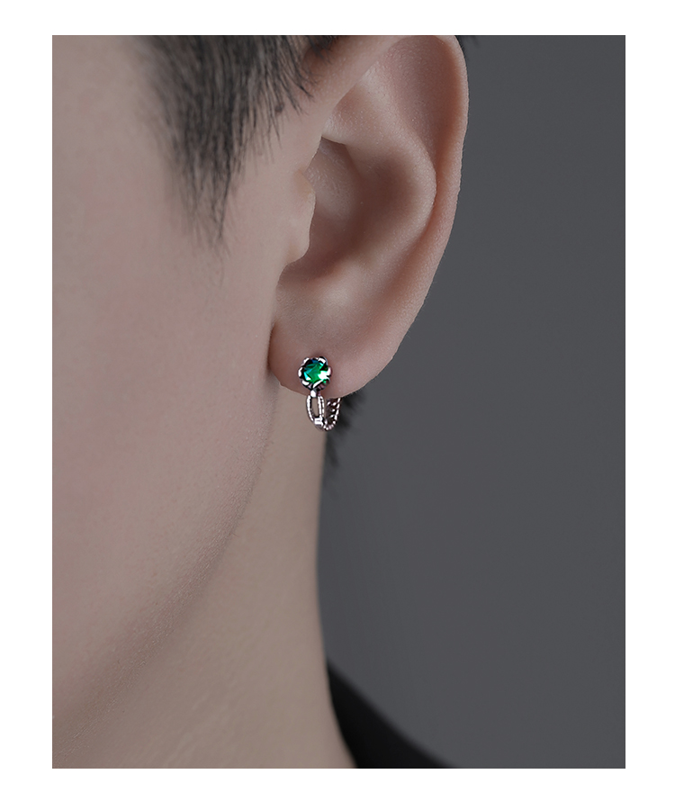 メンズアクセサリー 爪留め宝石フープピアス