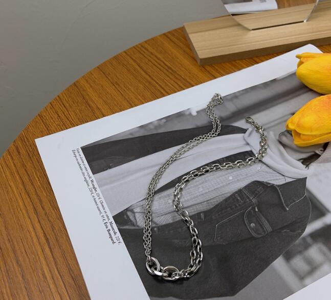 メンズアクセサリー 二重層チェーンネックレス メンズ おしゃれ