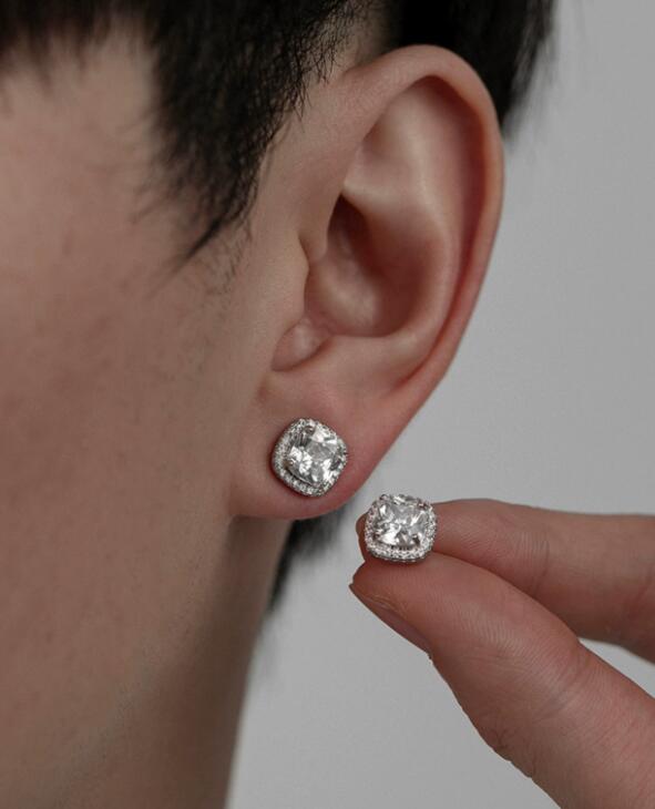 メンズアクセサリー メンズ ラウンド ジルコニア スタッドピアス