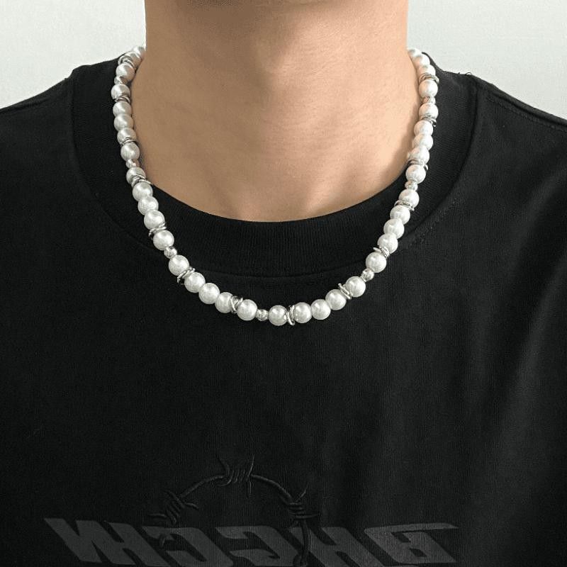 メンズアクセサリー 輝く真珠の煌めきネックレス