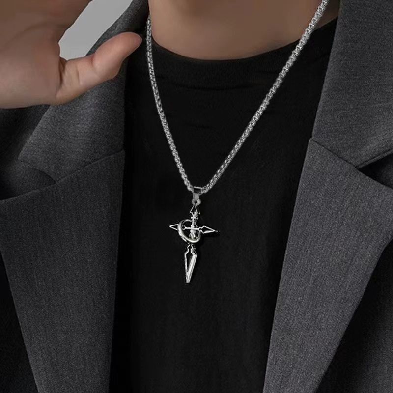 メンズアクセサリー 神秘の剣十字ネックレス
