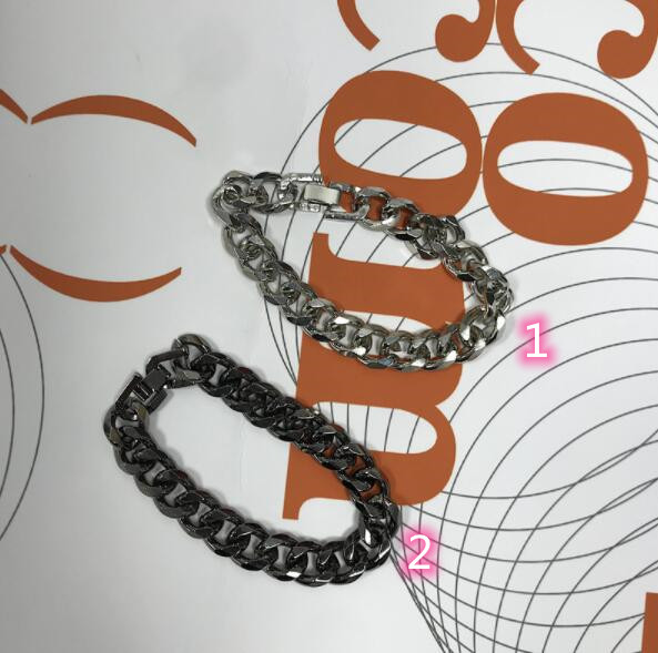 メンズアクセサリー 男性用チェーン型ブレスレット太目リンク