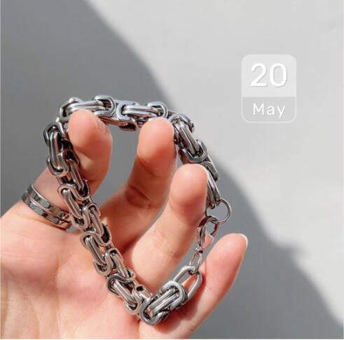 メンズアクセサリー 男性用シルバー調チェーンブレスレット