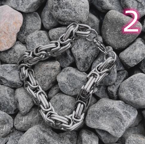 メンズアクセサリー 男性用シルバー調チェーンブレスレット