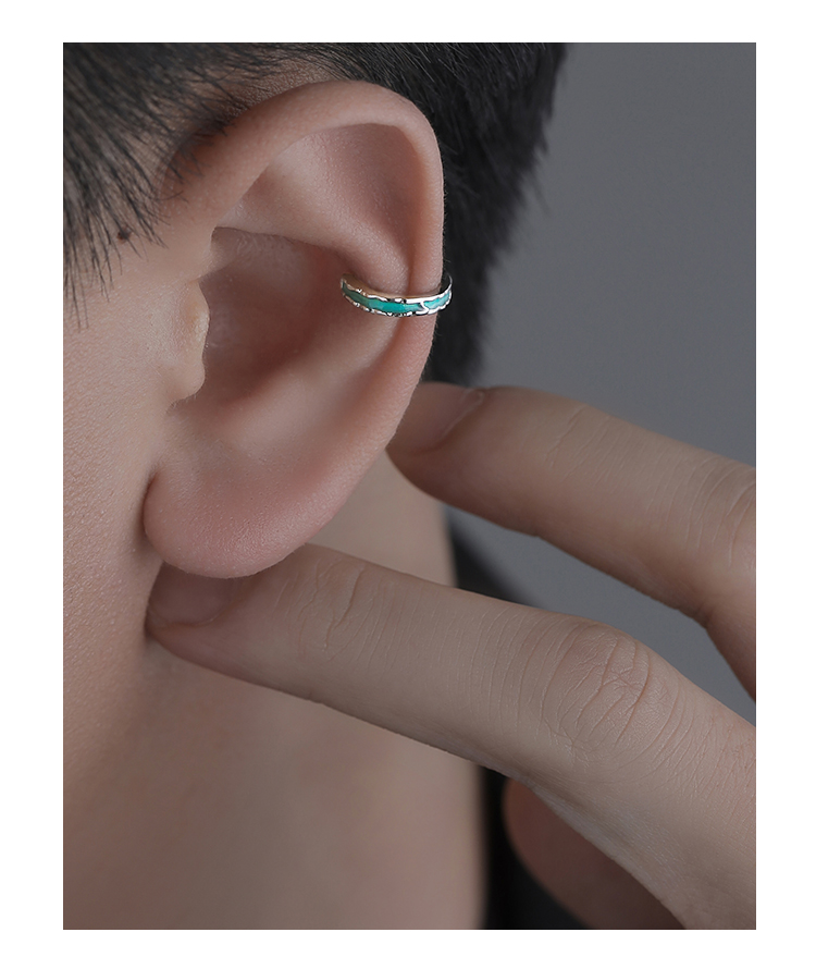 メンズアクセサリー 波紋輝石 フープピアス