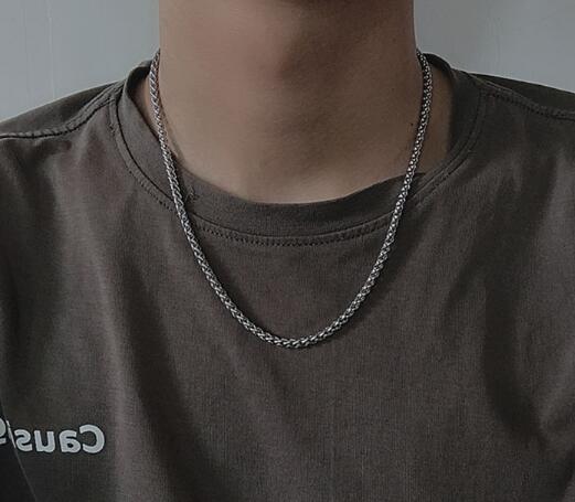 メンズアクセサリー メンズ シルバー チェーン ネックレス 細身
