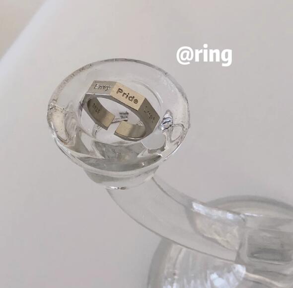 メンズアクセサリー 六角形デザイン刻印入りメンズ指輪