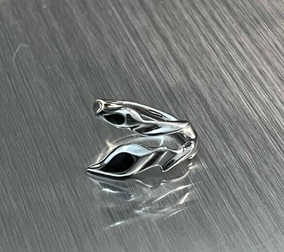 メンズアクセサリー 男性用シルバー調節可能な葉っぱ指輪