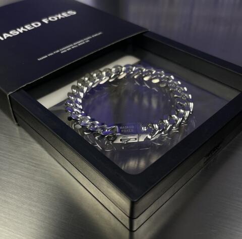 メンズアクセサリー 男性用チェーンブレスレット ヴィンテージ風シルバー