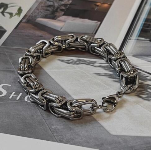 メンズアクセサリー 男性用シルバー調チェーンブレスレット
