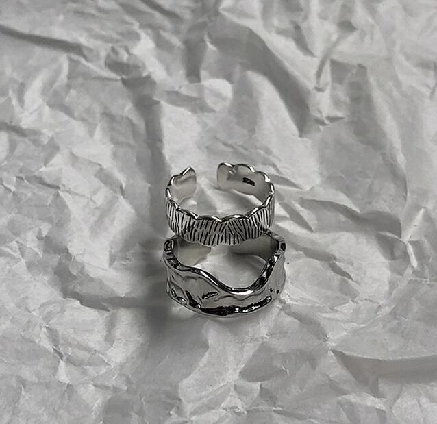 メンズアクセサリー 男性用シルバー調デザイン指輪セット