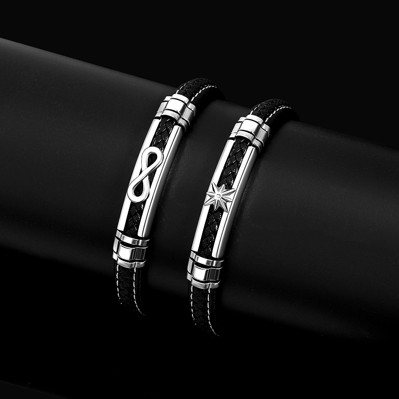 メンズアクセサリー 無限の絆 レザーブレスレット