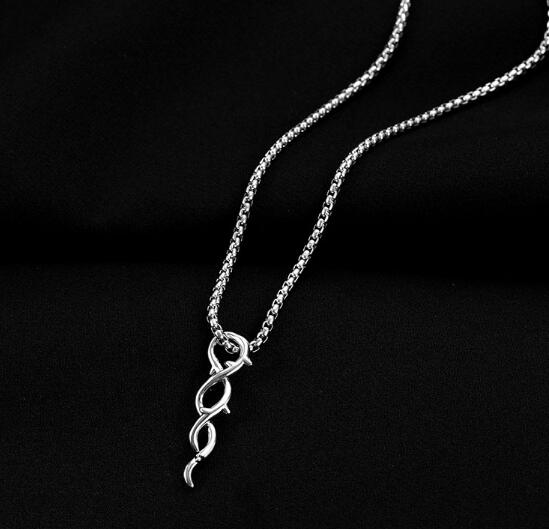 メンズアクセサリー 男性用スネーク型ペンダント付きチェーンネックレス