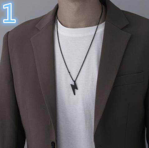 メンズアクセサリー 稲妻モチーフ男性用ネックレス おしゃれアクセサリー