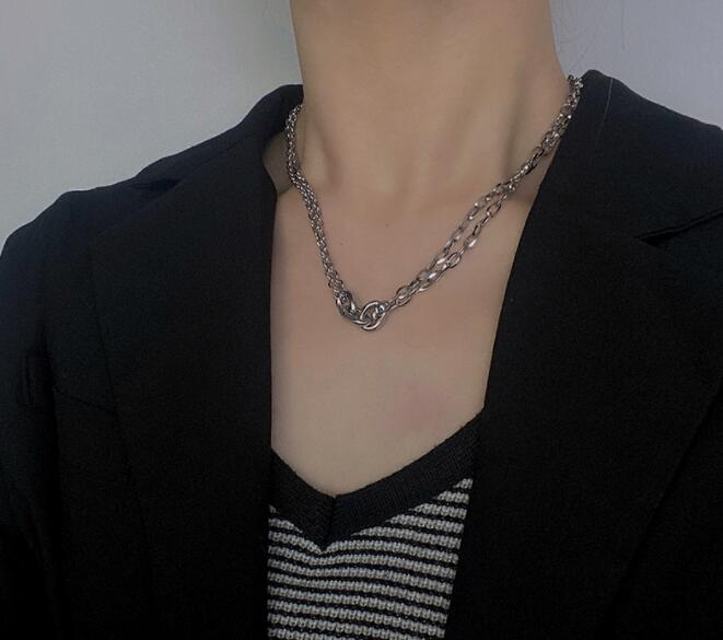 メンズアクセサリー 二重層チェーンネックレス メンズ おしゃれ