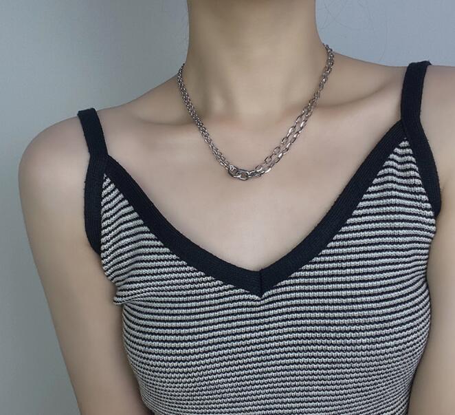 メンズアクセサリー 二重層チェーンネックレス メンズ おしゃれ